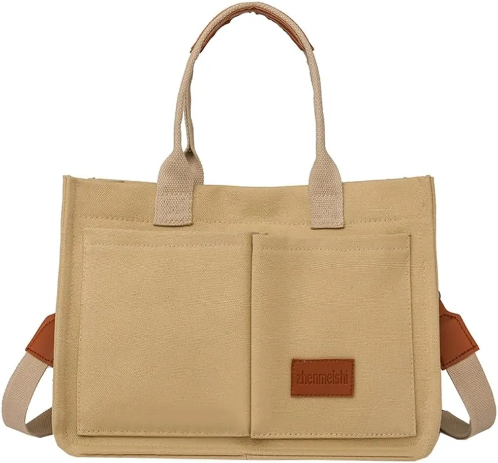 Corduroy Tote Handbags for Women Large Shoulder Crossbody Bag Casual Work Bags Hobo Messenger Bag Satchel with Multi-pocket