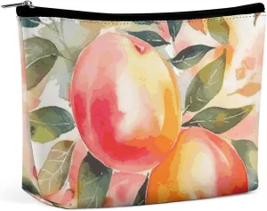 Cosmetic Bag Makeup Bags for Women Portable Makeup Bag Colorful Peach Watercolor Design Makeup Case Travel Toiletry Bag for Travel Accessories