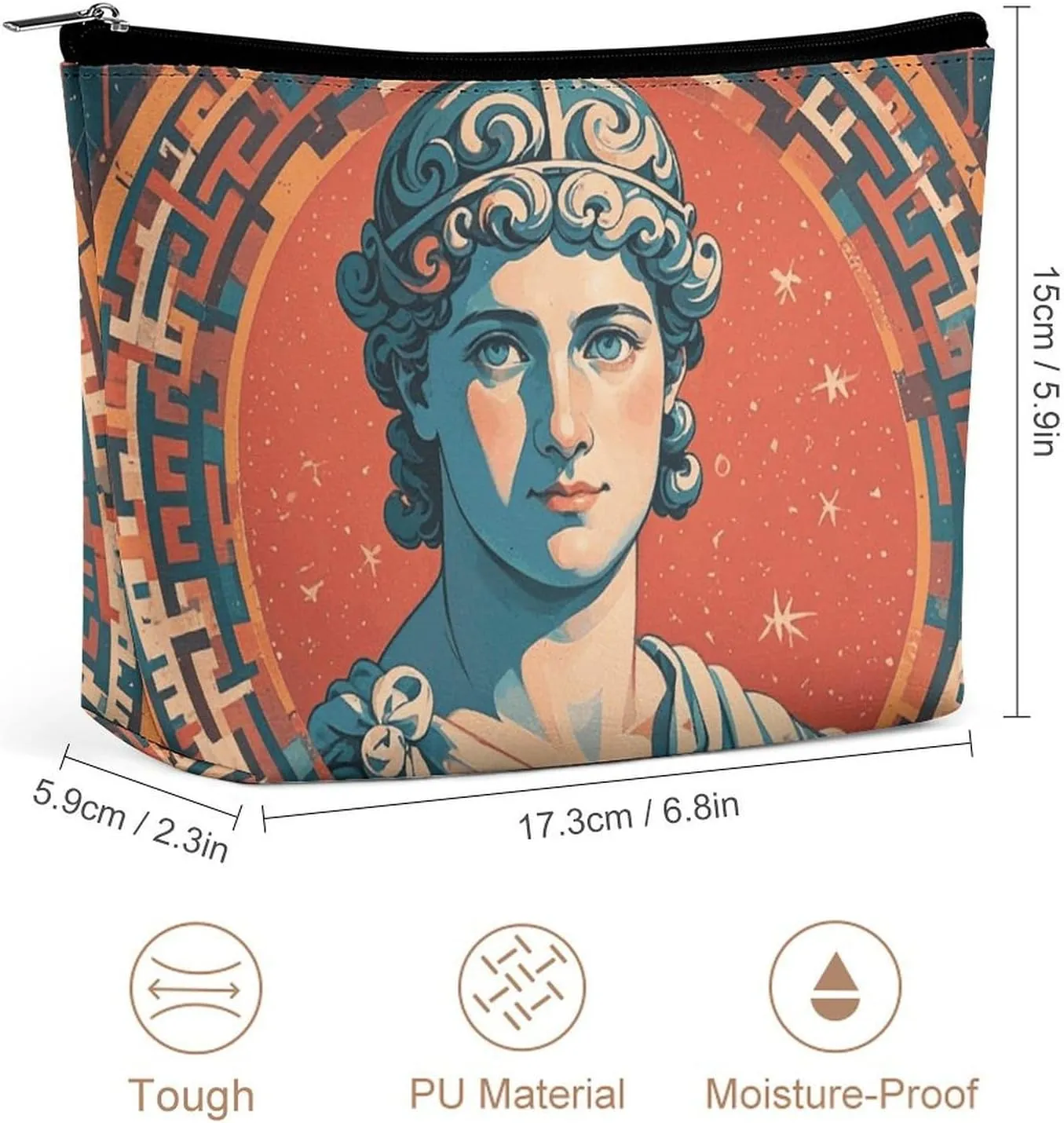 Cosmetic Bag Makeup Bags for Women Portable Makeup Bag Stamped with Ancient Rome Makeup Case Travel Toiletry Bag for Travel Accessories