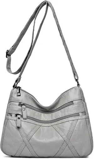 Crossbody Bag for Women Lightweight Shoulder Bags Ladies Soft PU Leather Handbags Multi Pocket Messenger Bags