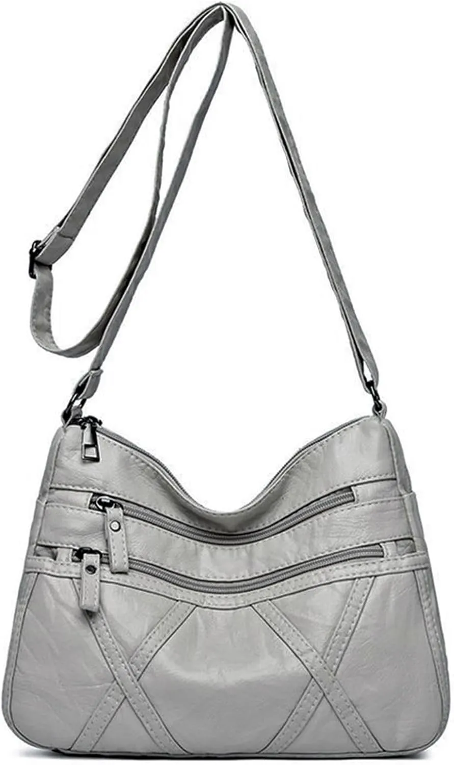 Crossbody Bag for Women Lightweight Shoulder Bags Ladies Soft PU Leather Handbags Multi Pocket Messenger Bags