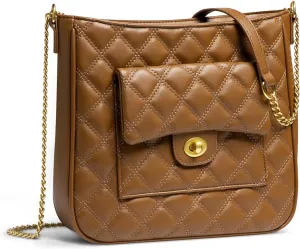 Crossbody Bag for Women, Quilted Crossbody Handbags Trendy Leather Purse Shoulder Bag with Adjustable Chain Strap