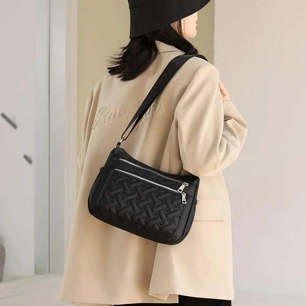 Crossbody Bag for Women Shoulder Handbag Nylon Multi-Pocket Bags Lightweight Work Travel Messenger Bag