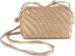 Crossbody Bag for Women Trendy Woven Purse Vegan Leather Small Shoulder Handbags with Strap