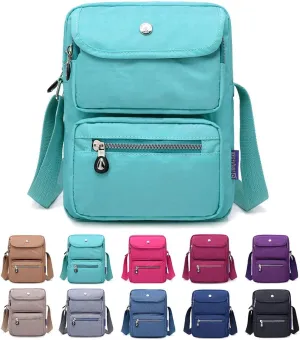 Crossbody Bag for Women Waterproof Shoulder Bag Multi-Pocket Messenger Bag Casual Nylon Purse Handbag