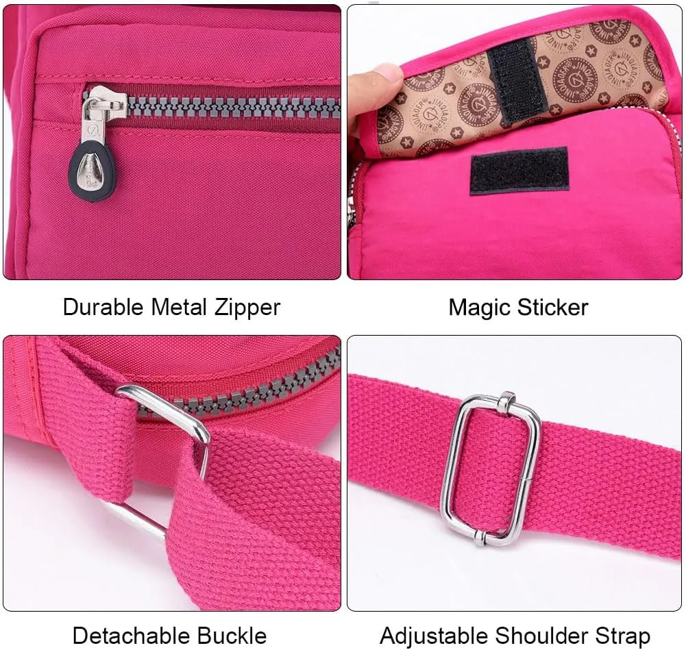 Crossbody Bag for Women Waterproof Shoulder Bag Multi-Pocket Messenger Bag Casual Nylon Purse Handbag