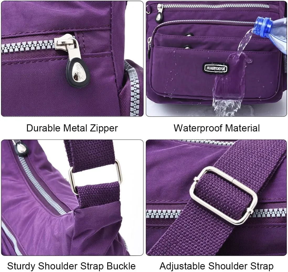 Crossbody Bag for Women with RFID Purses Multi Pocket Shoulder Bag Waterproof Purses and Handbags Pocketbooks