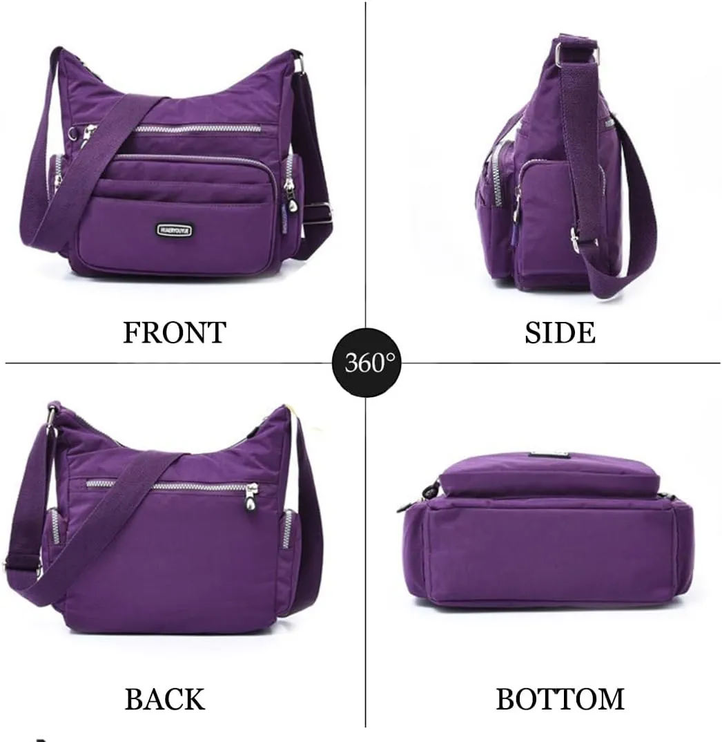 Crossbody Bag for Women with RFID Purses Multi Pocket Shoulder Bag Waterproof Purses and Handbags Pocketbooks