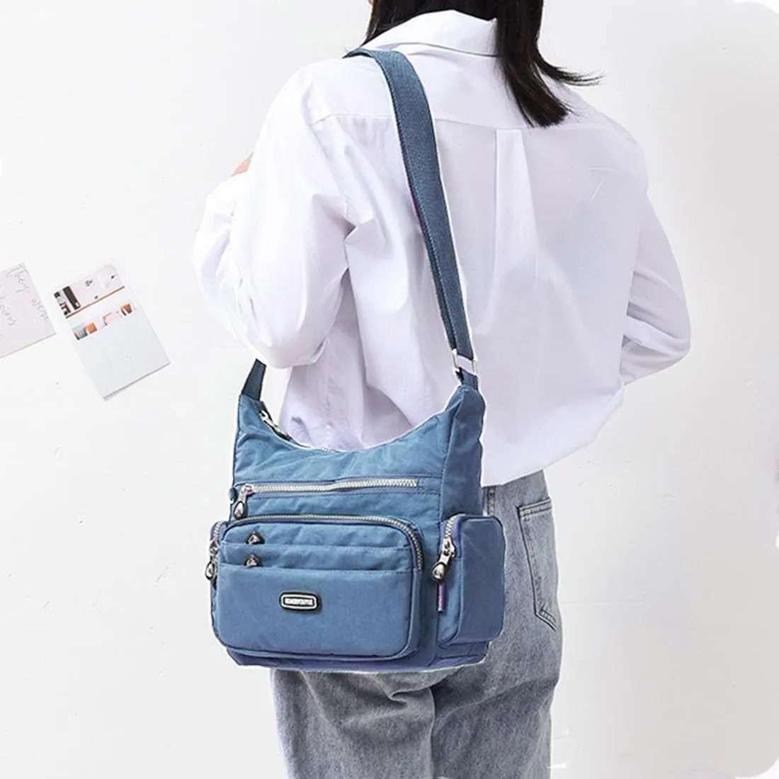 Crossbody Bag for Women with RFID Purses Multi Pocket Shoulder Bag Waterproof Purses and Handbags Pocketbooks