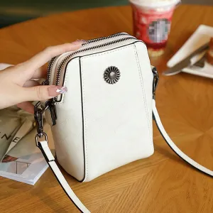 Crossbody Bag Leather, Retro All-Match Vertical Cellphone Bag, Cell Phone Crossbody Bag Purse