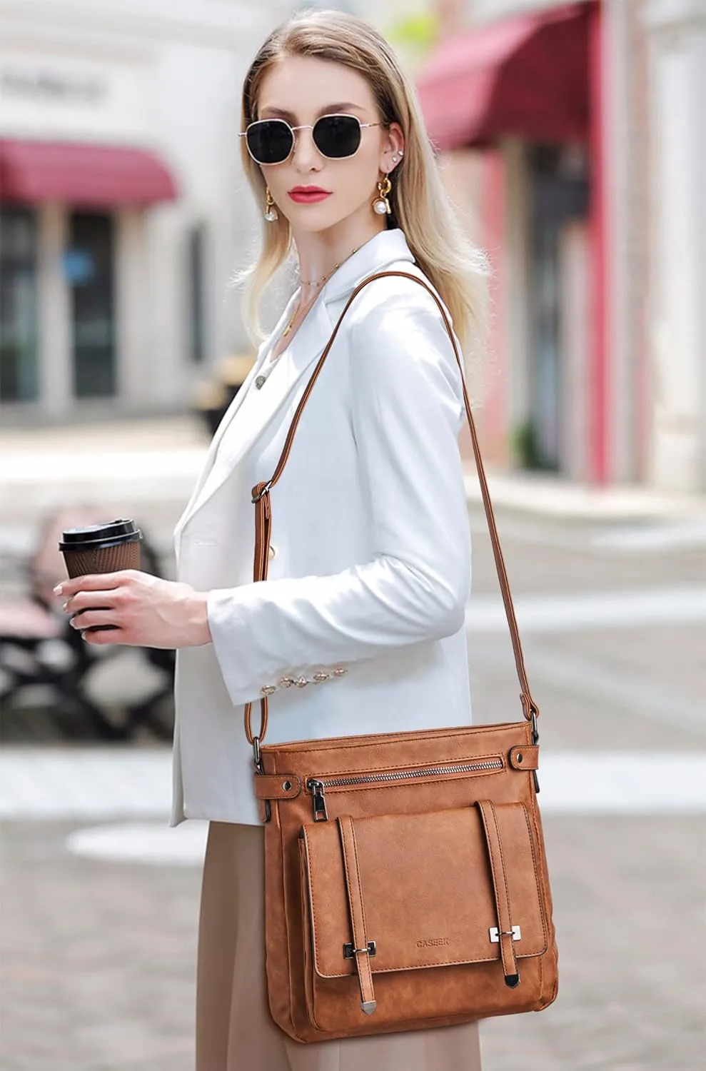 Crossbody Bags for Women Leather Purses: Fashion Women's Shoulder Handbags Medium Size Travel Ladies Cross Body Bag