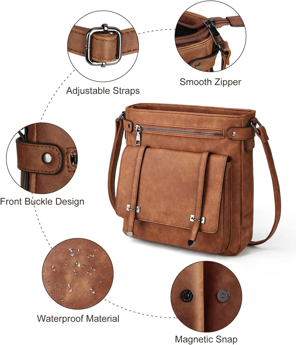 Crossbody Bags for Women Leather Purses: Fashion Women's Shoulder Handbags Medium Size Travel Ladies Cross Body Bag