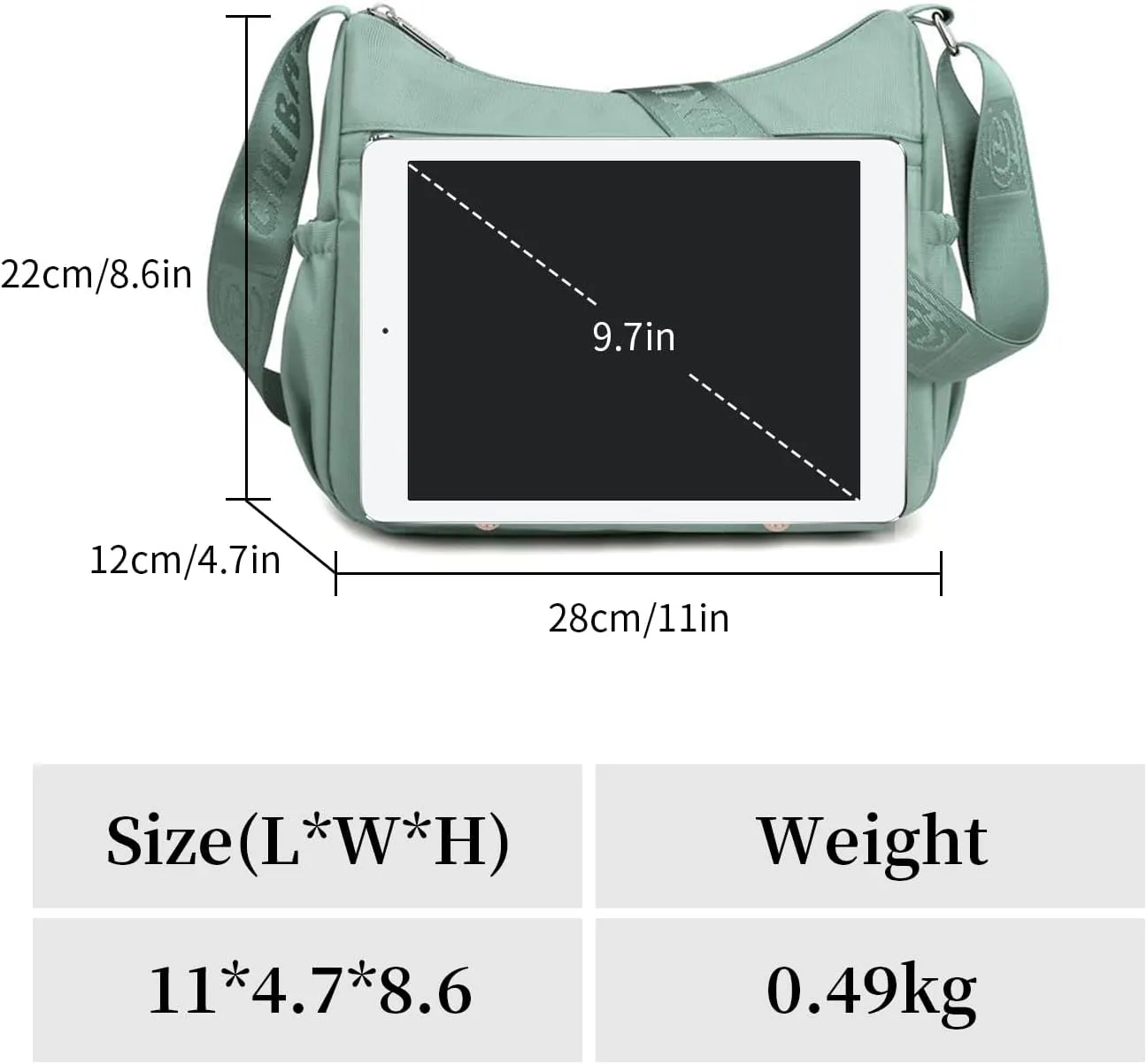 Crossbody Bags for Women Lightweight Shoulder Handbags Waterproof Nylon Purse with Pockets Messenger Bags (Purple)