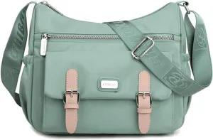 Crossbody Bags for Women Lightweight Shoulder Handbags Waterproof Nylon Purse with Pockets Messenger Bags (Purple)