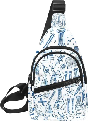 Crossbody Bags for Women Men Chemistry symbols icon set (1) Sling Bag Bakpack Casual Chest Bag with Convertible Shoulder Strap