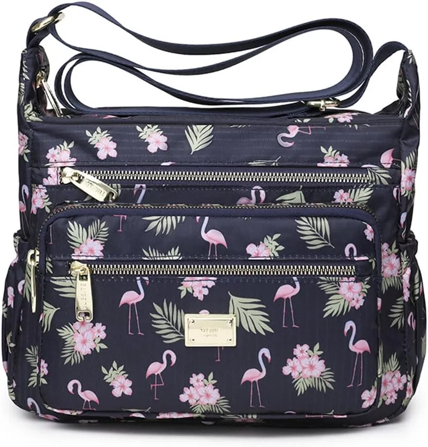 Crossbody Bags for Women Multi Pocket Shoulder Bag Waterproof Nylon Messenger Purses and Handbags