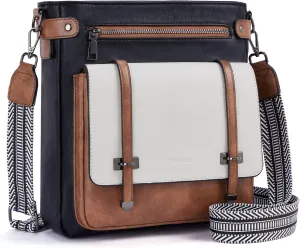 Crossbody Bags for Women,Multi Pocket Crossbody Purses Vegan Leather Shoulder Handbags Travel Purse Adjustable Strap