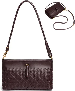 Crossbody Handbags for Women Shoulder Bags Hand Bag Women's Vegan Leather Bag Tote Bags Sling Lightweight Woven Evening Bags