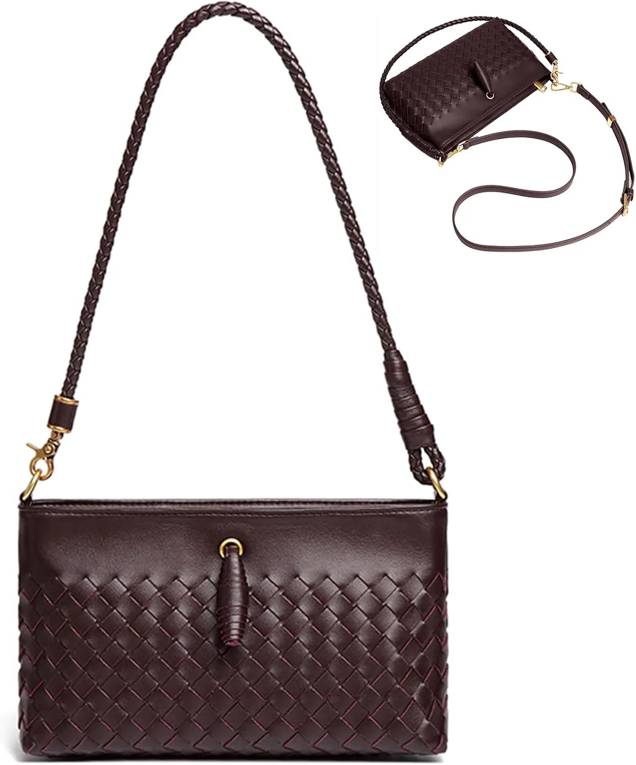 Crossbody Handbags for Women Shoulder Bags Hand Bag Women's Vegan Leather Bag Tote Bags Sling Lightweight Woven Evening Bags