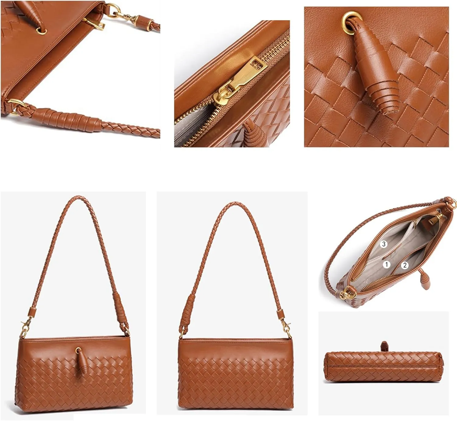 Crossbody Handbags for Women Shoulder Bags Hand Bag Women's Vegan Leather Bag Tote Bags Sling Lightweight Woven Evening Bags