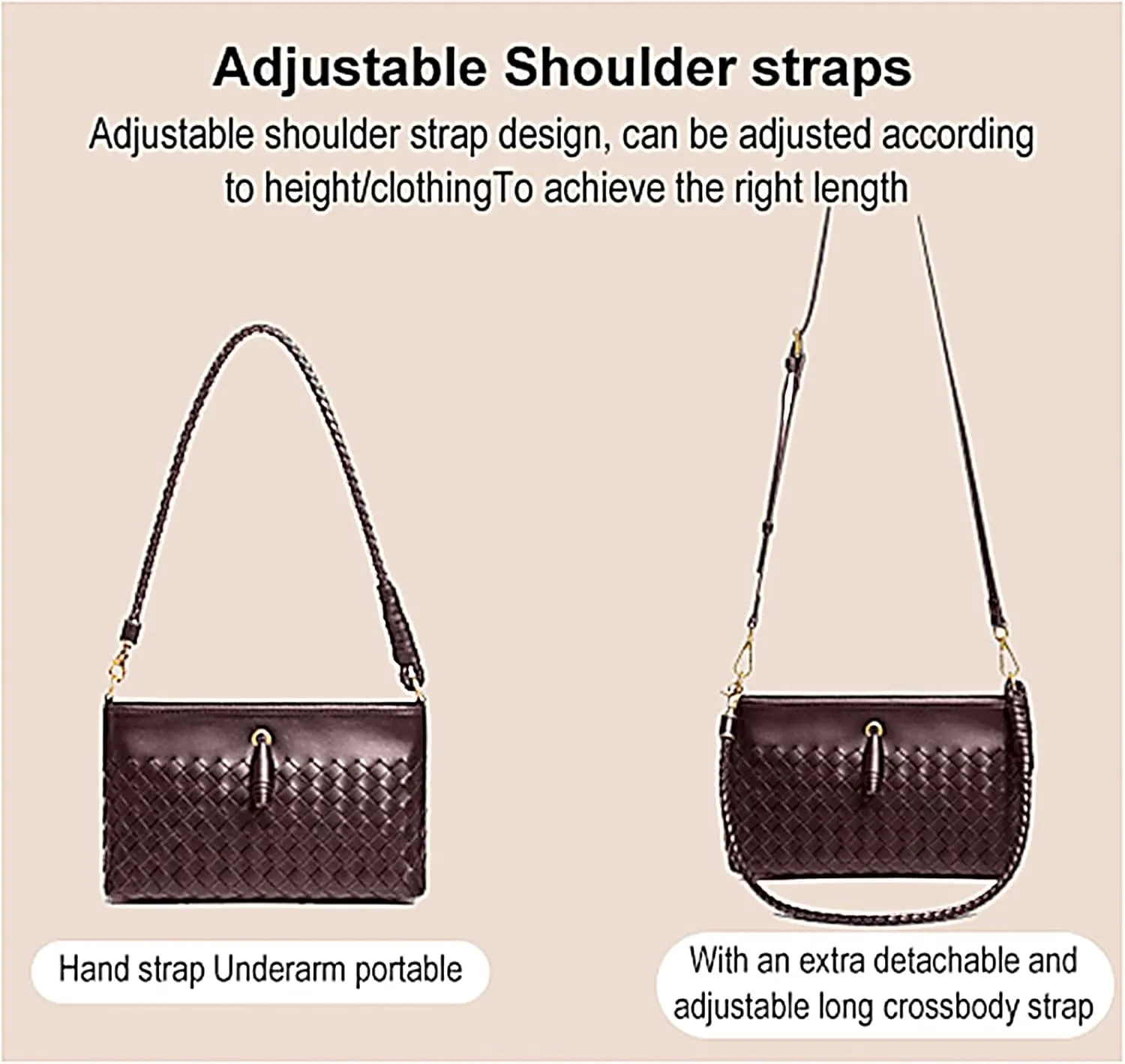Crossbody Handbags for Women Shoulder Bags Hand Bag Women's Vegan Leather Bag Tote Bags Sling Lightweight Woven Evening Bags