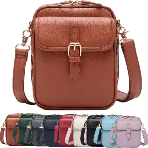 Crossbody Leather Bag, Versatile Women's Casual Bag, Retro Double-Layer Large Capacity Mini Crossbody Bags