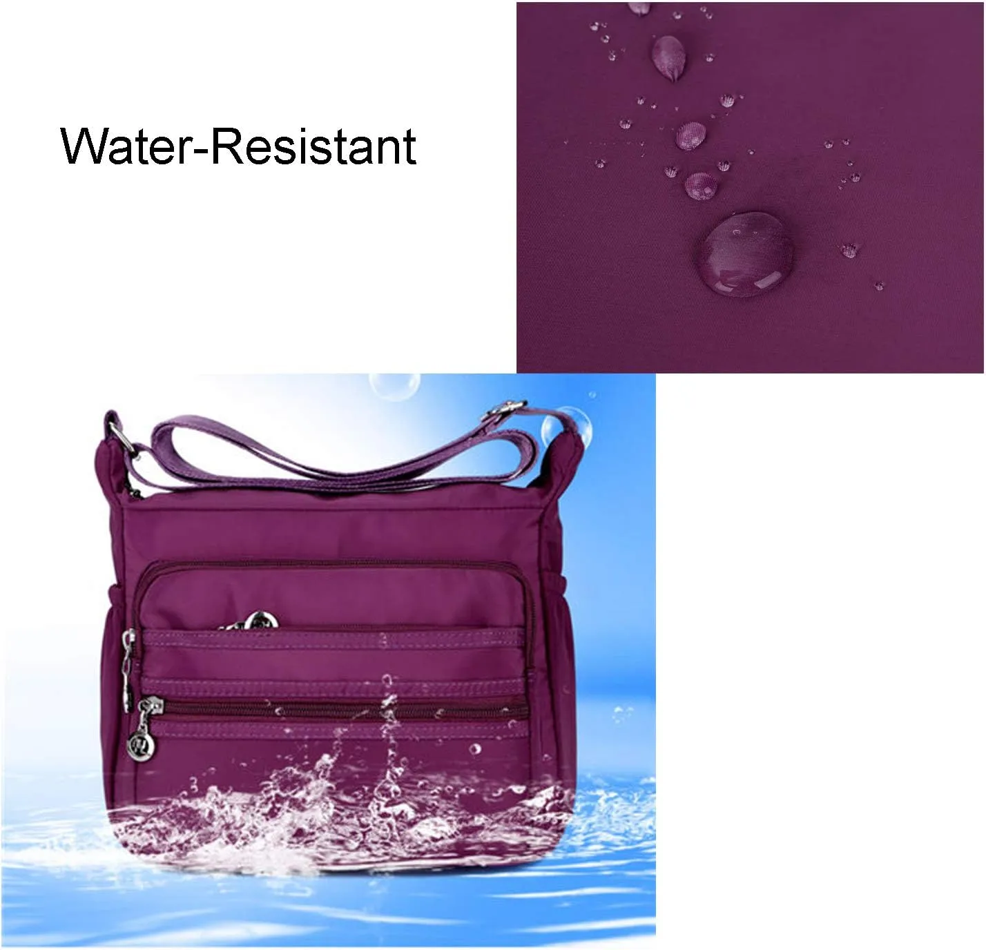 Crossbody Purses for women Multi-Pocket Nylon Shoulder Bags Lightweight Travel Purses Messenger Handbags