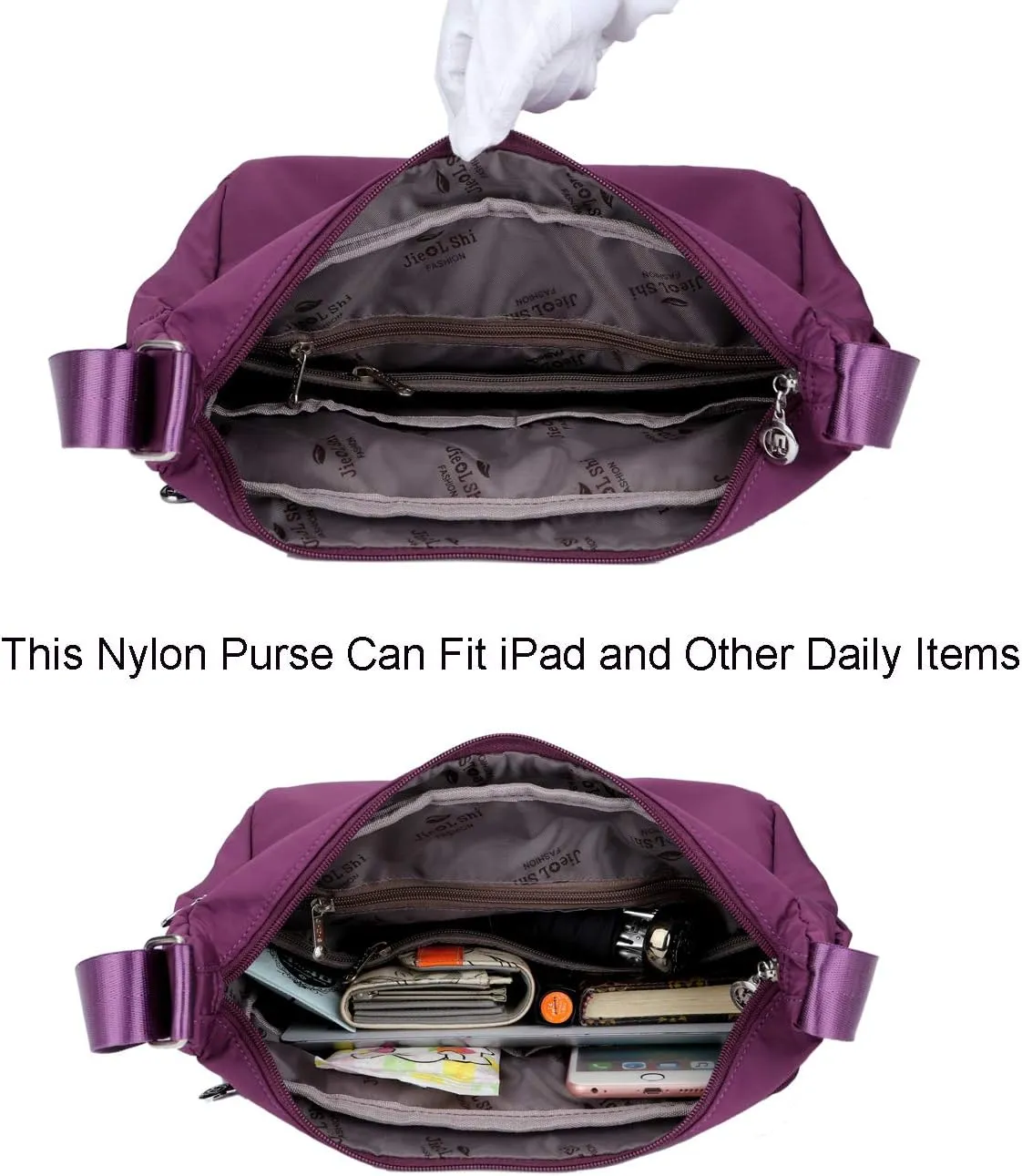Crossbody Purses for women Multi-Pocket Nylon Shoulder Bags Lightweight Travel Purses Messenger Handbags