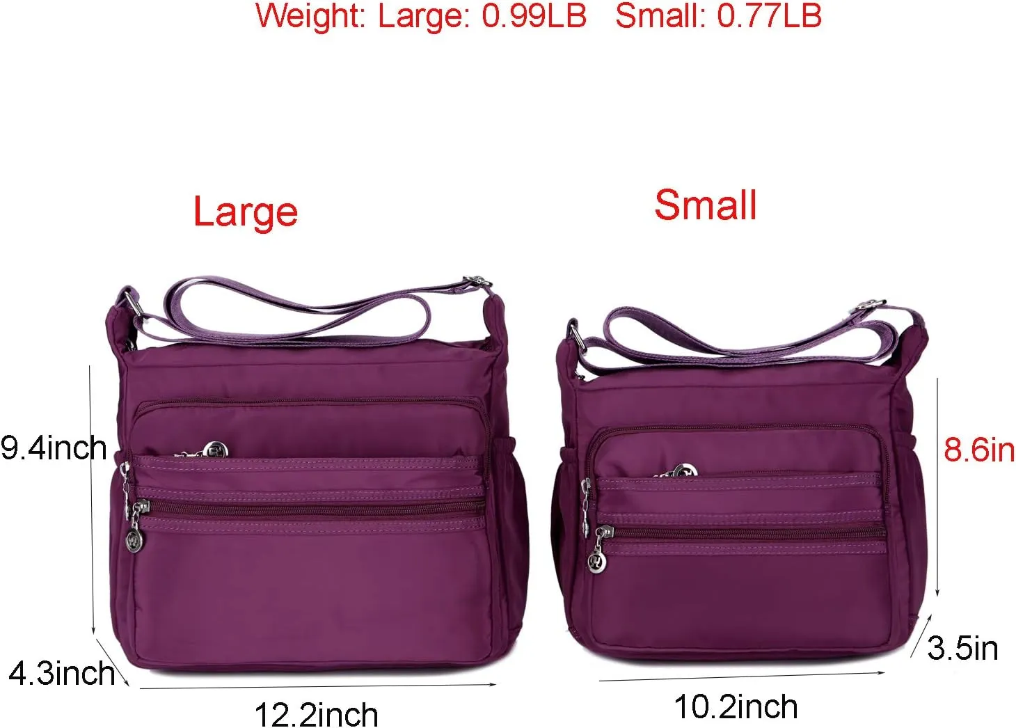Crossbody Purses for women Multi-Pocket Nylon Shoulder Bags Lightweight Travel Purses Messenger Handbags