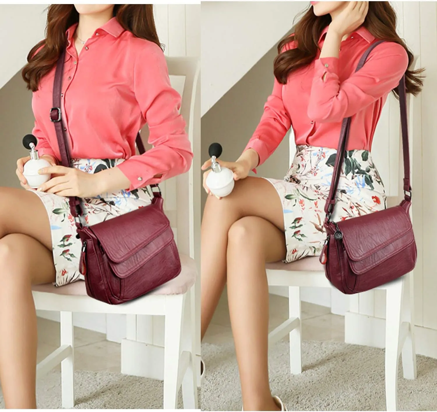 Crossbody Purses for Women PU Leather Hobo Shoulder Bags Travel Purses and Handbags Medium Pocketbooks