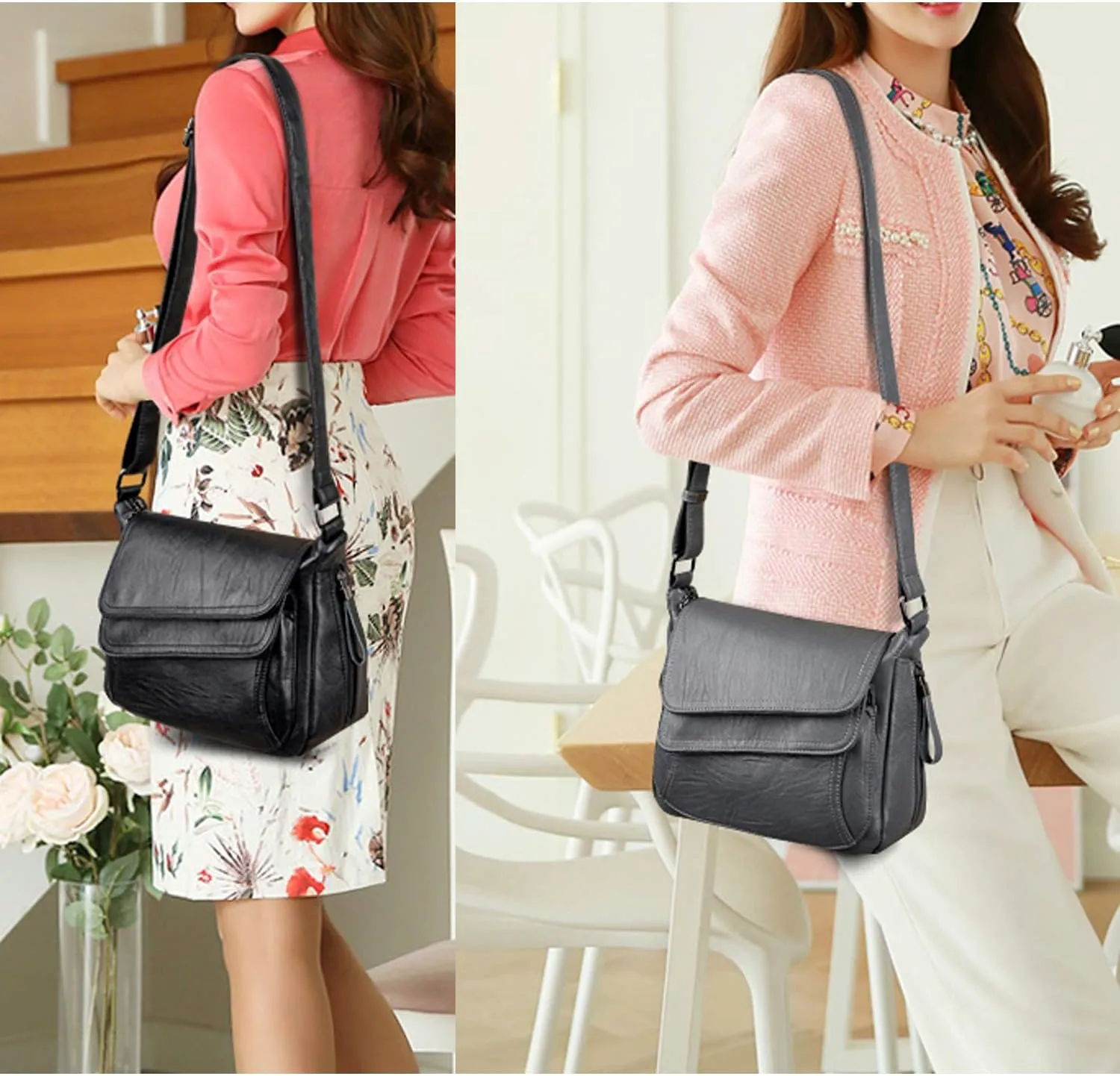 Crossbody Purses for Women PU Leather Hobo Shoulder Bags Travel Purses and Handbags Medium Pocketbooks