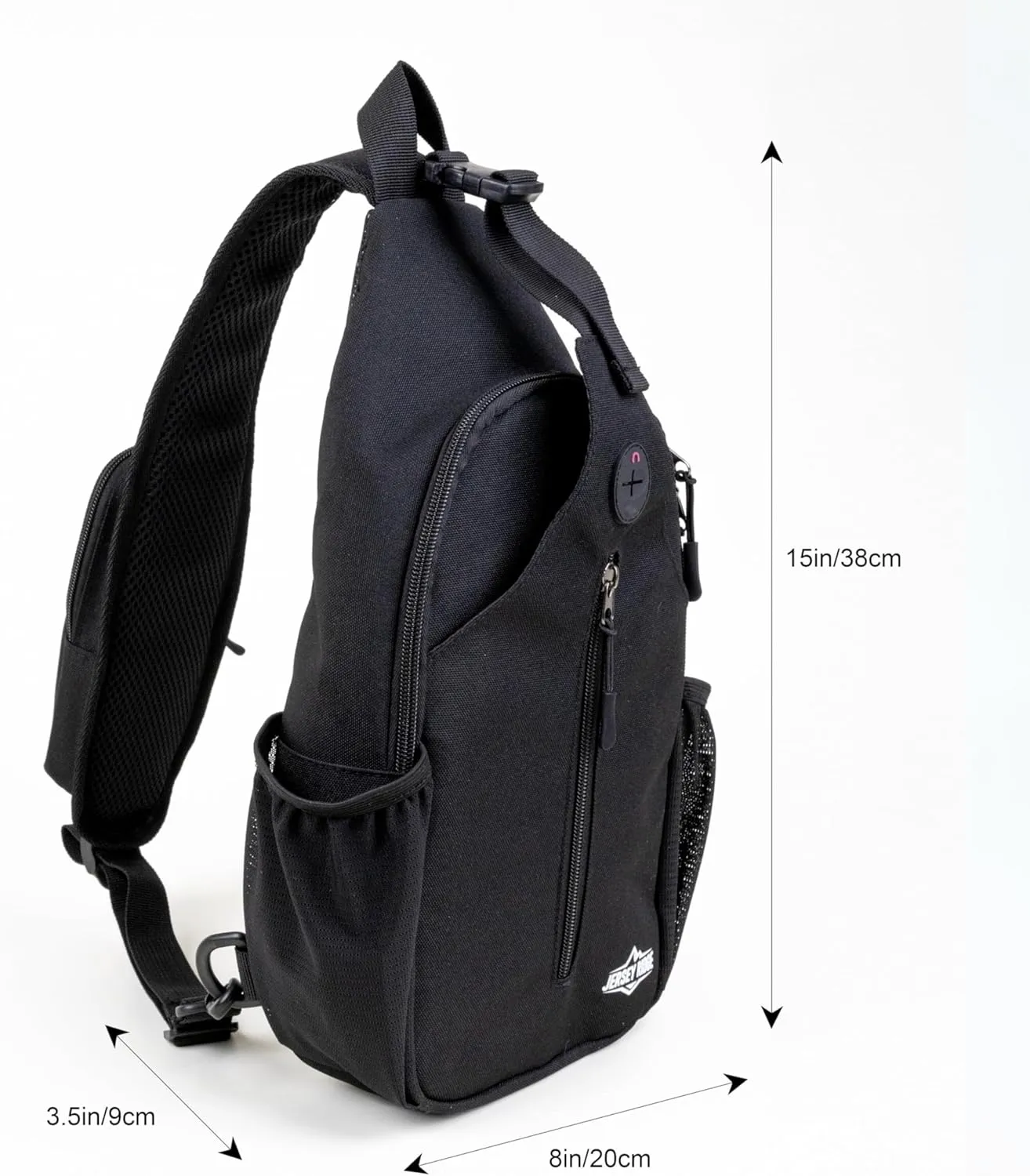 Crossbody Sling Bag – Anti-Theft Carryall Daypack Backpack with Adjustable Chest Strap for Travel or Hiking (Black)