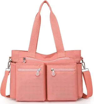 Crossbody Tote Bag with Zipper Shoulder Messenger Aesthetic School Bag Work Large Multi Pocket Tote Bag for Women Handbag