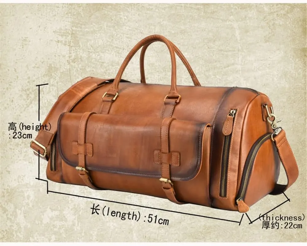 CSCDD Men's Handbag Retro Travel Bag Luggage Bag Large-capacity Wipe Color Men's Bag Diagonal