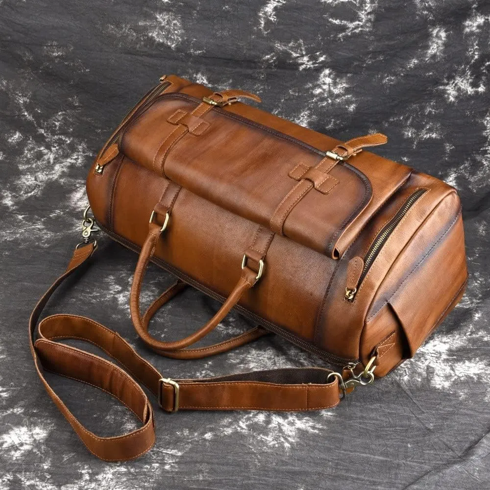 CSCDD Men's Handbag Retro Travel Bag Luggage Bag Large-capacity Wipe Color Men's Bag Diagonal