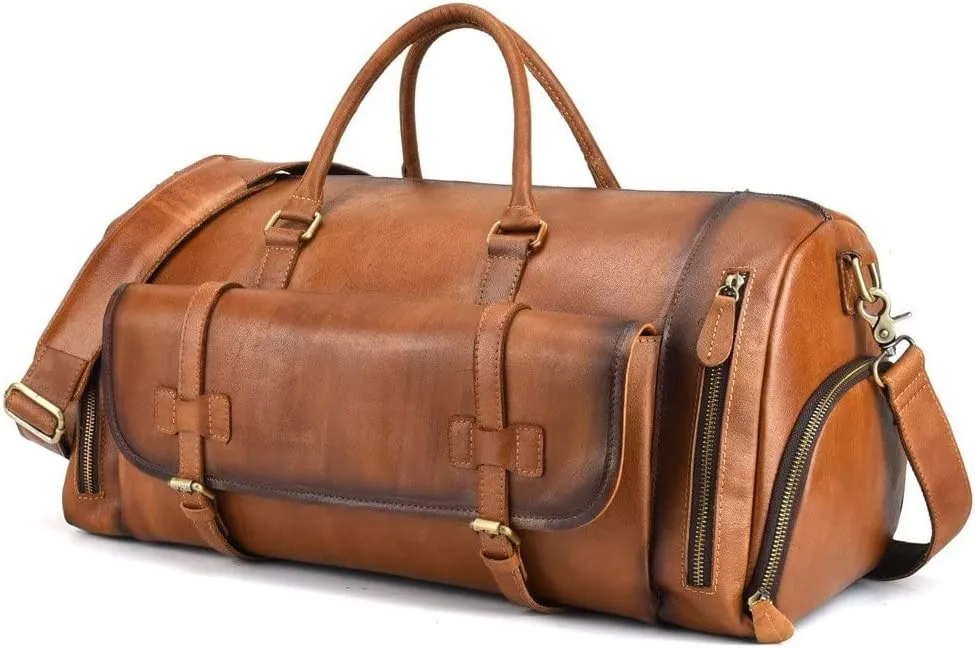 CSCDD Men's Handbag Retro Travel Bag Luggage Bag Large-capacity Wipe Color Men's Bag Diagonal