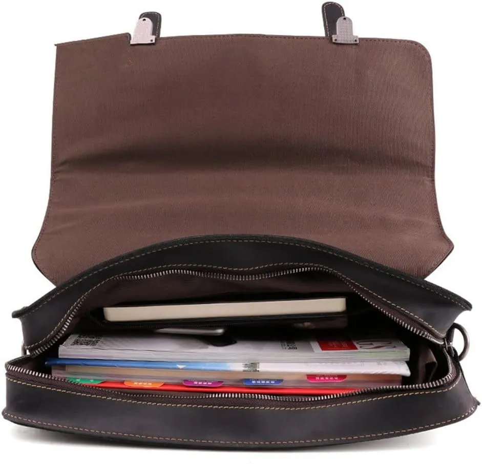 CSCDD Retro Men's Handbag Men's Bag Briefcase Casual Fashion Business Horizontal Shoulder Computer Bag