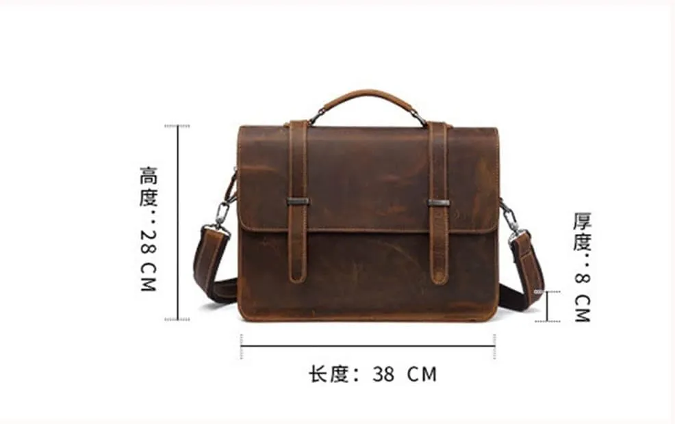 CSCDD Retro Men's Handbag Men's Bag Briefcase Casual Fashion Business Horizontal Shoulder Computer Bag