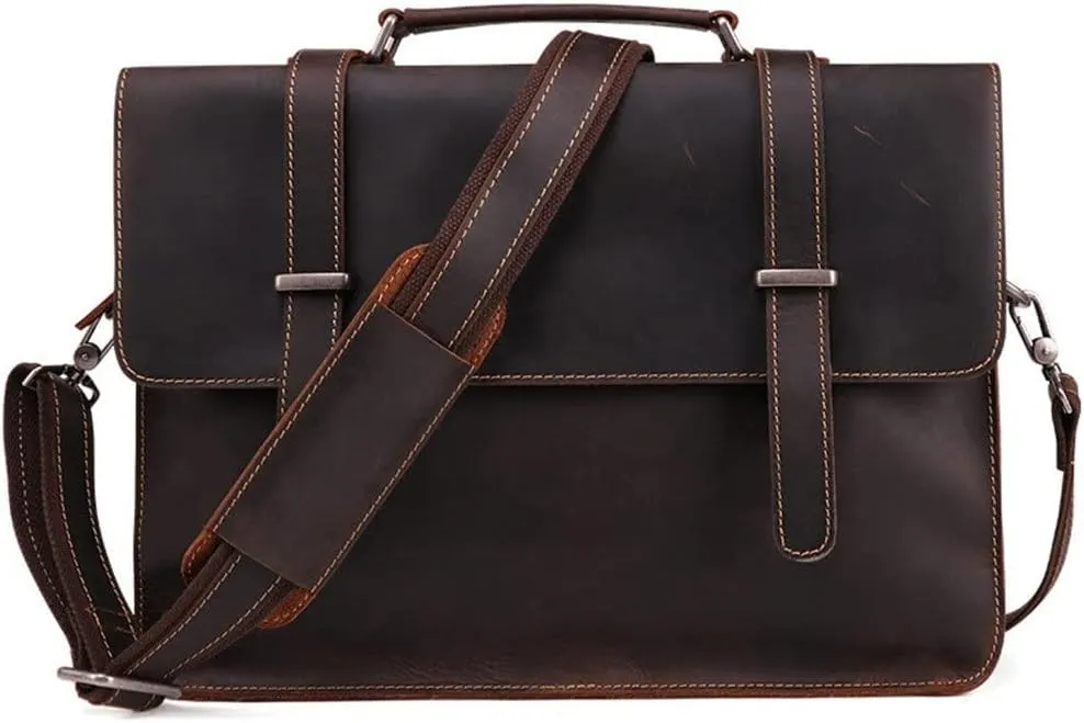 CSCDD Retro Men's Handbag Men's Bag Briefcase Casual Fashion Business Horizontal Shoulder Computer Bag
