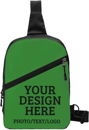 Custom Messenger Bag Design Your Own Text Logo Sling Shoulder Backpack For Men Women, Personalized Custom Messenger Bag Gift