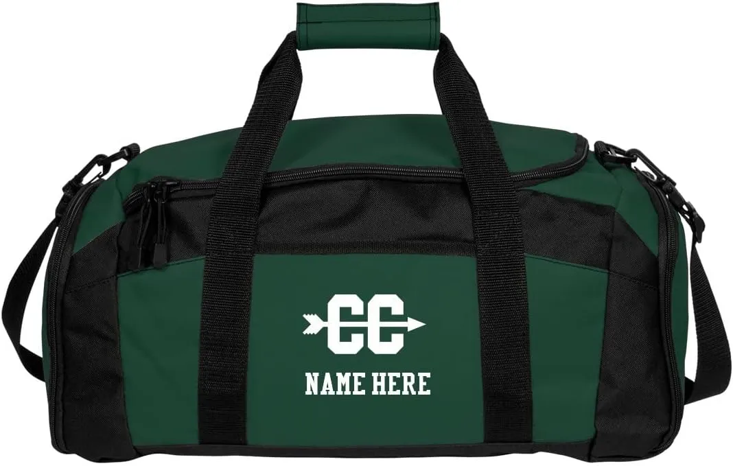 CustomizedGirl Cross Country Personalized Duffle Bag - Personalized Travel Bag with Front & Side Zippered Pocket, Custom Duffle Bag Name with Separate Side Pouch, Sports Duffle Bag for Kids & Adults