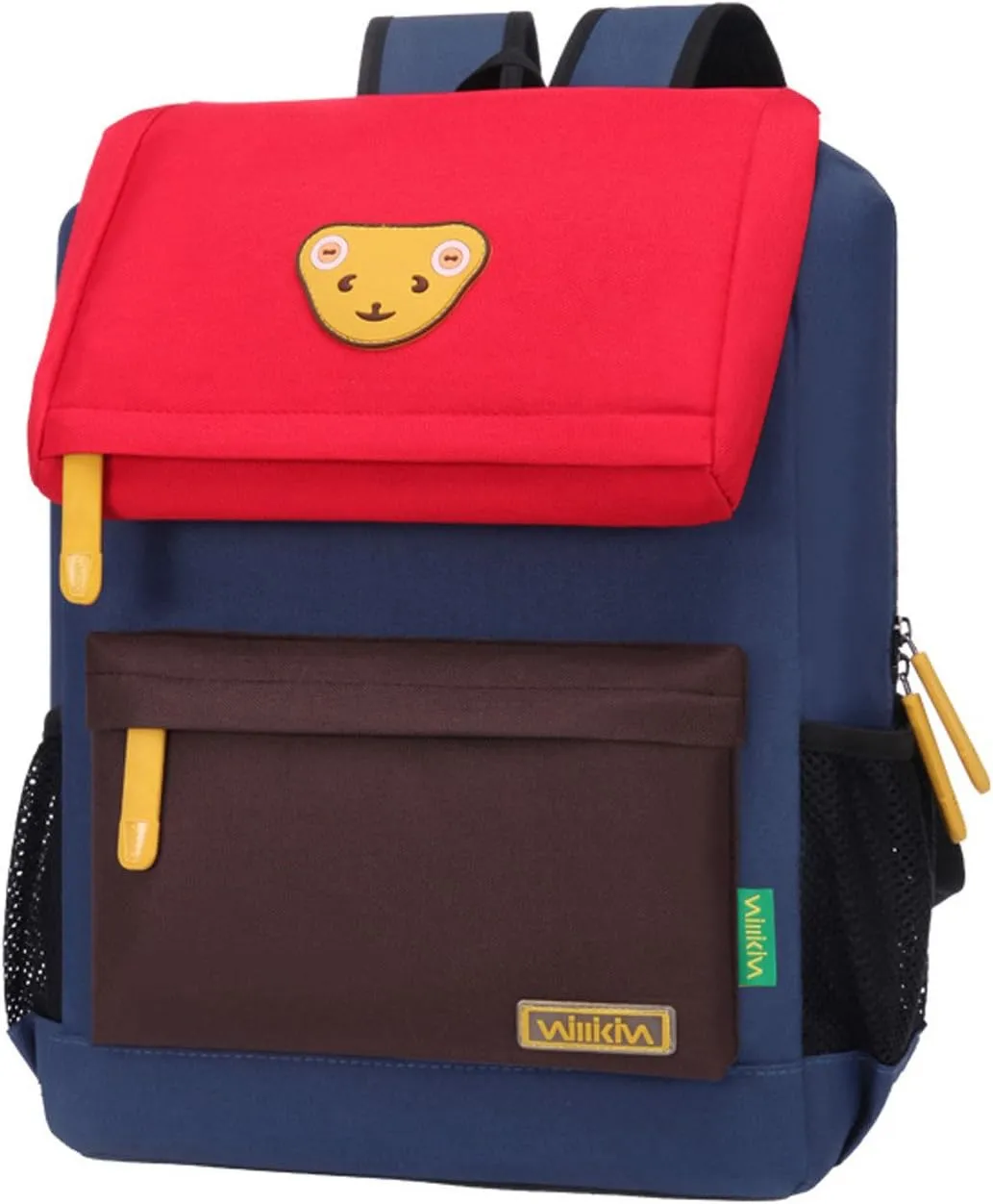 Cute Bear Kids School Backpack for Children Elementary School Bags Girls Boys Bookbags (Red/Coffee/Royalblue, Medium)