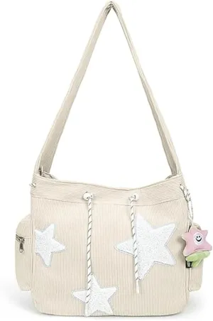 Cute Corduroy Tote Bag for Women – Aesthetic Crossbody Handbag | Y2K Hobo Shoulder Bag