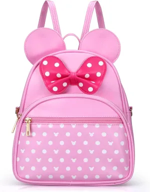 Cute Little Girls Backpacks Mini Mouse Backpack Kids Backpack Small Backpack Purses Pink Leather Toddler Backpack Best Travel Bag Crossbody Purse Baby Backpack Preschool Backpack