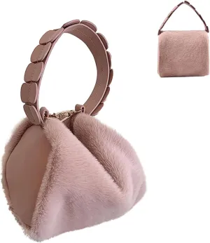 Cute Purse Small Furry Hobo Bag Fluffy Mini Purses Retro Soft Classic Chic Faux Fur Convertible Handbag