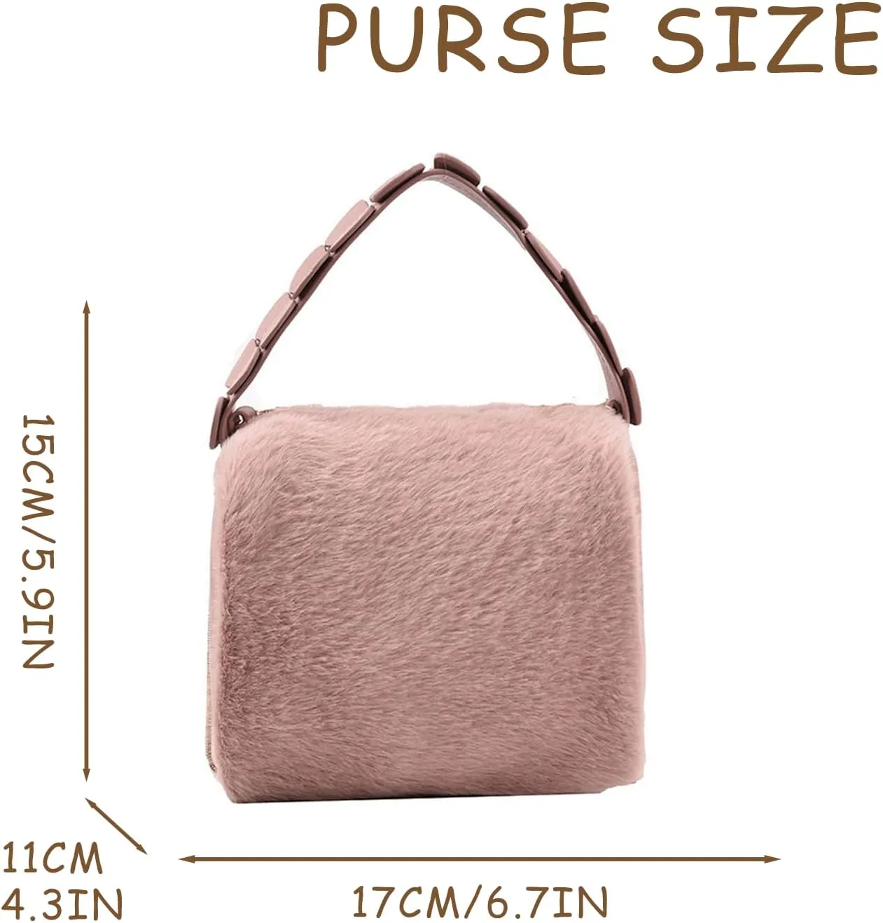 Cute Purse Small Furry Hobo Bag Fluffy Mini Purses Retro Soft Classic Chic Faux Fur Convertible Handbag