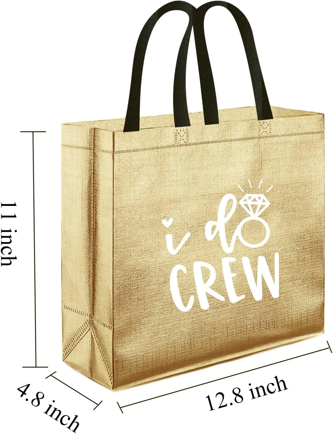CUTERUI GIFTED 8 Pieces Champagne I Do Crew and Bride Non-Woven Gift Bags for Bridesmaid Gifts,Bridal Party Gifts,Bachelorette Party Favors