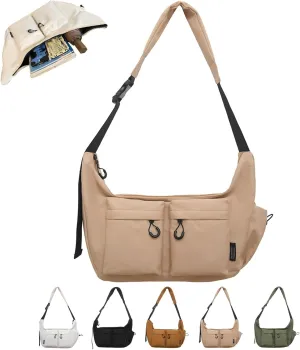 Dallaswind Large Capacity Messenger Canvas Bag, Large Crossbody Bag Shoulder Purse, Vintage Water Resistant Canvas Satchel