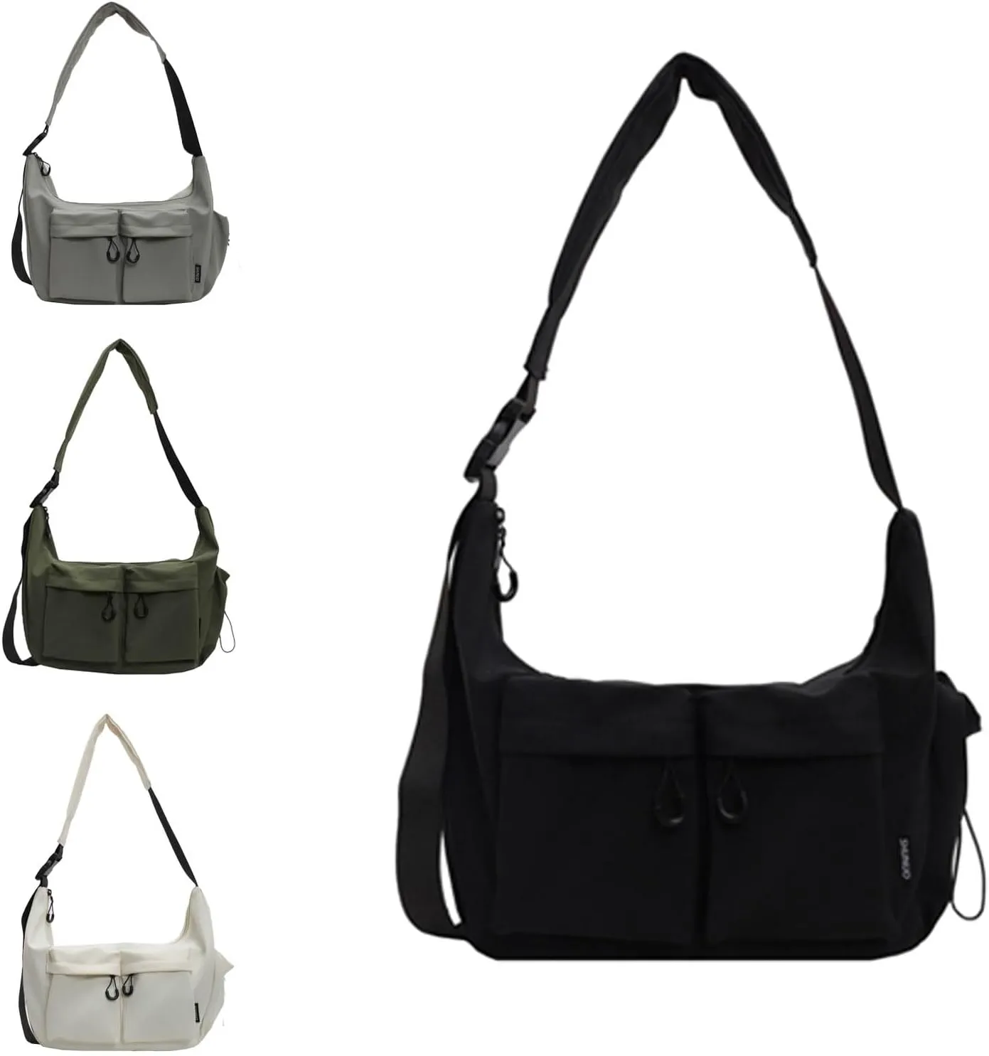 Dallaswind Large Capacity Messenger Canvas Bag，Multi Pocket，Water Resistant,Unisex Large Crossbody Bag Shoulder Purse