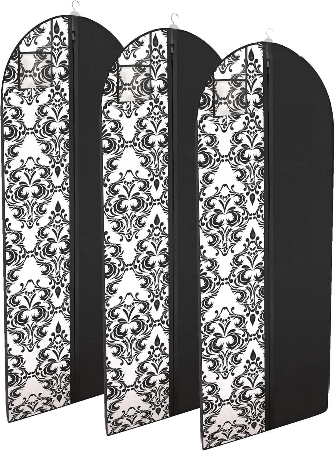 Damask Dress and Gown Garment Travel Bags 3 Pack - 54" x 24" - Hanging Window